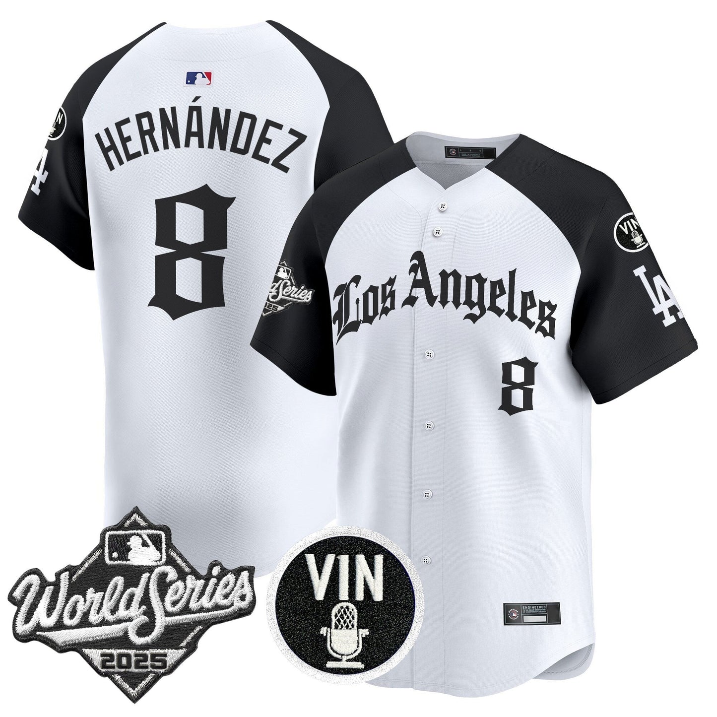 Men's Dodgers 2025 World Series Vapor Premier Limited Jersey - LA Gothic Edition - All Stitched