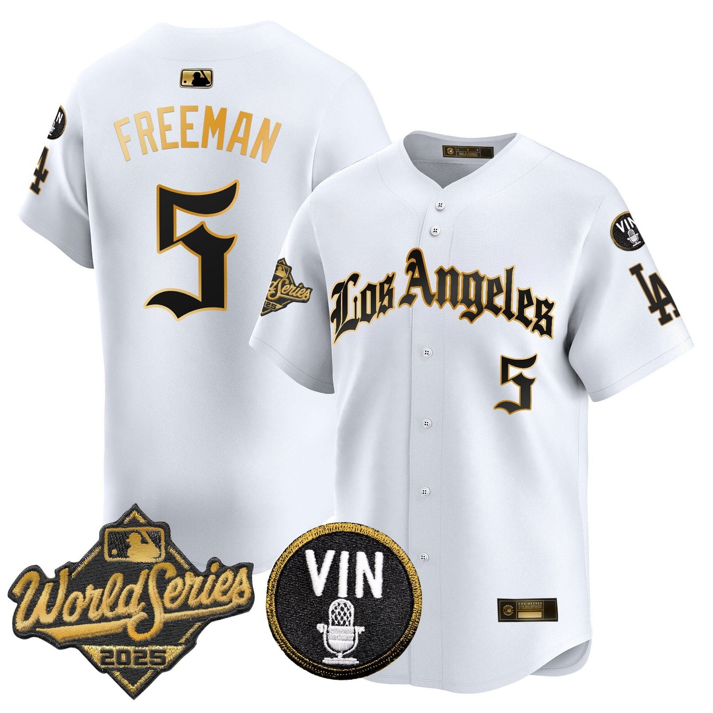 Men's Dodgers 2025 World Series Vapor Premier Limited Jersey - LA Gothic Edition - All Stitched