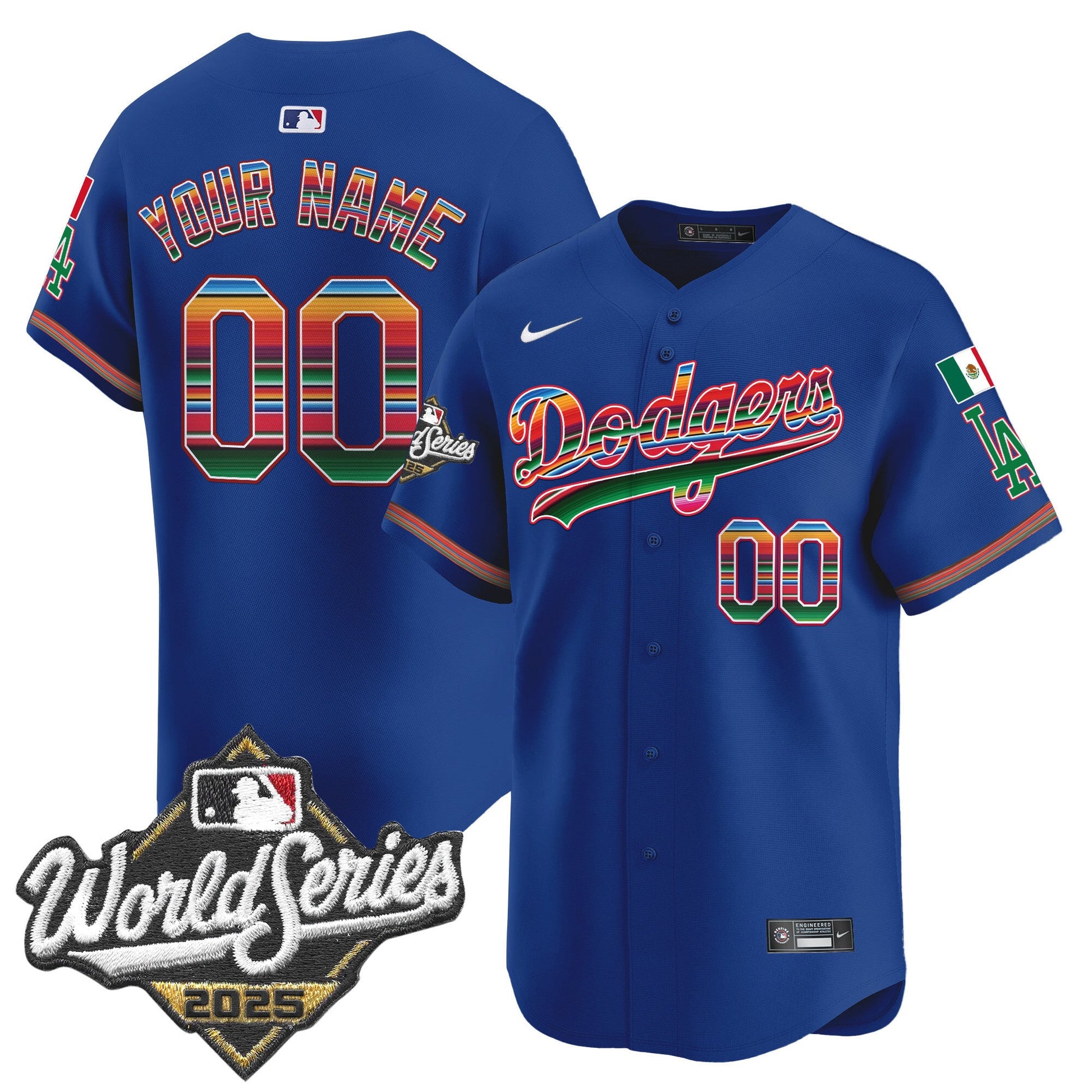 Dodgers Mexico 2025 World Series Vapor Premier Limited Custom Jersey - All Stitched
