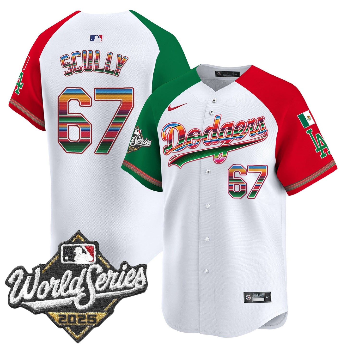 Men's Dodgers Mexico 2025 World Series Vapor Premier Limited Jersey - All Stitched