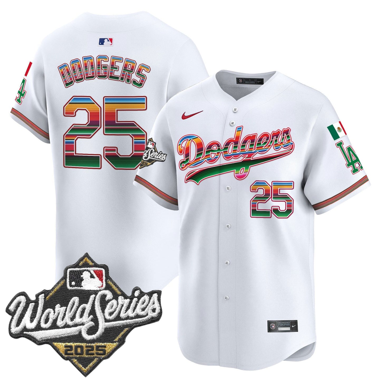 Men's Dodgers Mexico 2025 World Series Vapor Premier Limited Jersey - All Stitched