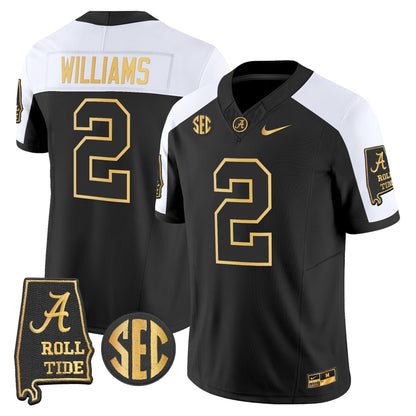 Men's Alabama Crimson Tide 2025 Gold Vapor Limited Jersey - Alabama Map - All Stitched