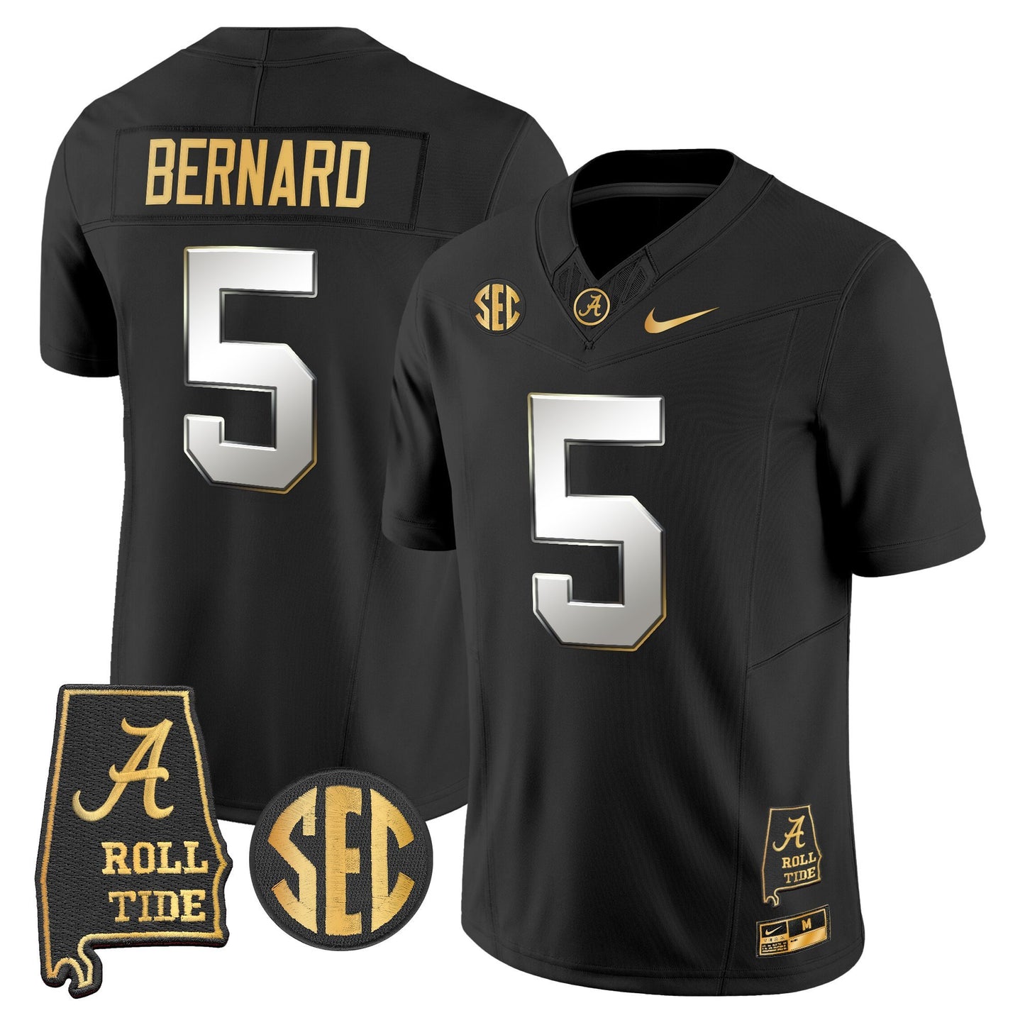 Men's Alabama Crimson Tide 2025 Gold Vapor Limited Jersey - Alabama Map - All Stitched