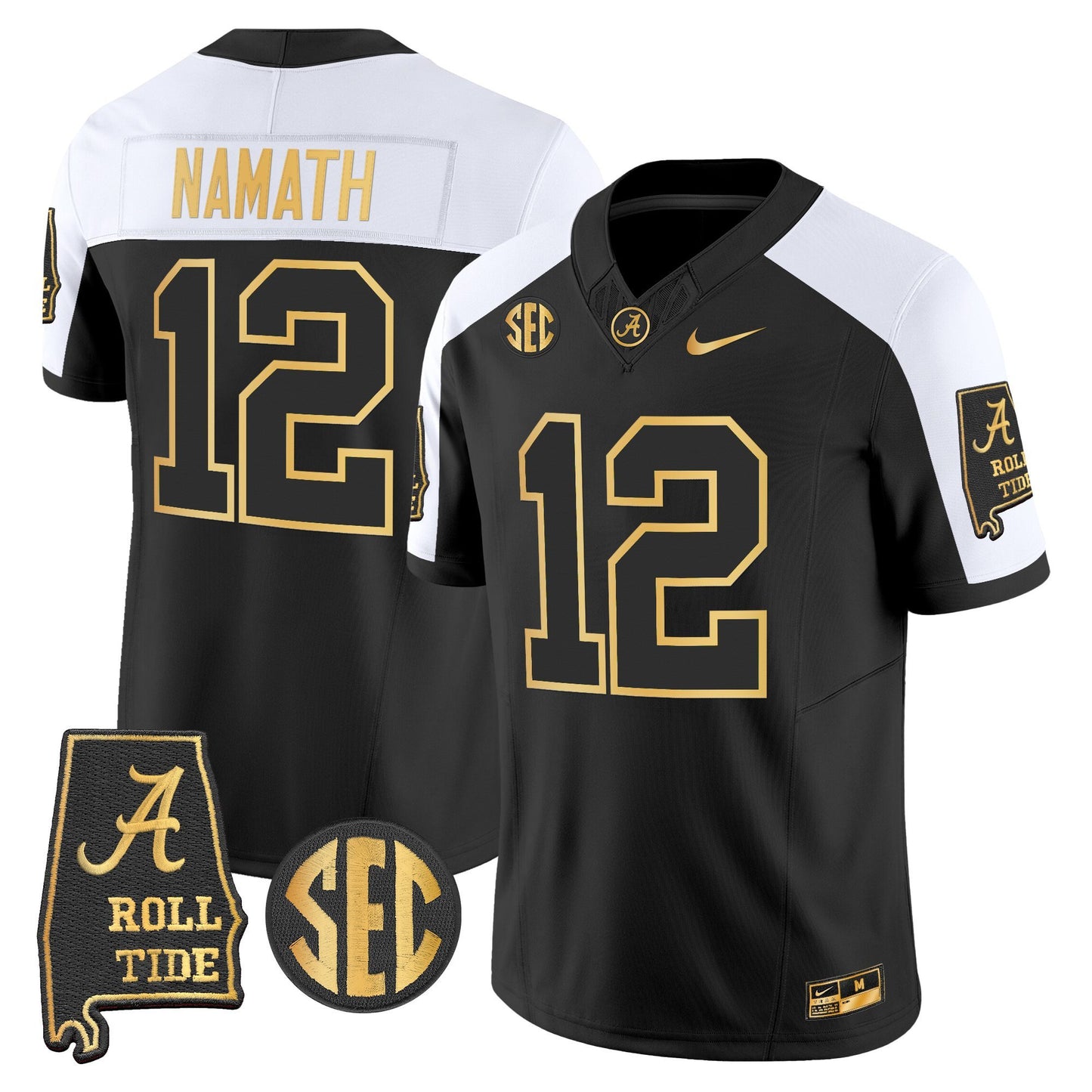 Men's Alabama Crimson Tide 2025 Gold Vapor Limited Jersey - Alabama Map - All Stitched