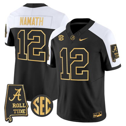 Men's Alabama Crimson Tide 2025 Gold Vapor Limited Jersey - Alabama Map - All Stitched