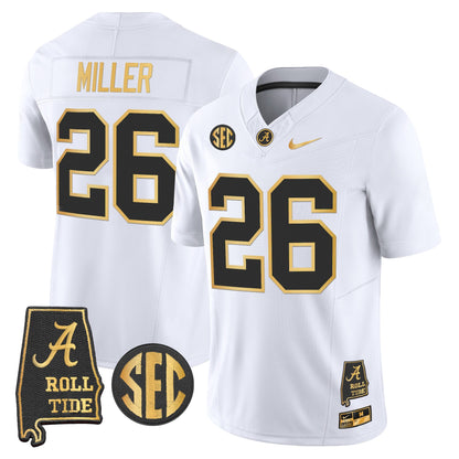 Men's Alabama Crimson Tide 2025 Gold Vapor Limited Jersey - Alabama Map - All Stitched