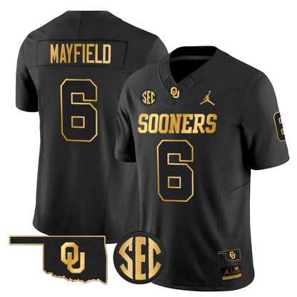 Men's Oklahoma Sooners 2025 Gold Vapor Limited Jersey - All Stitched
