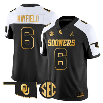 Men's Oklahoma Sooners 2025 Gold Vapor Limited Jersey - All Stitched