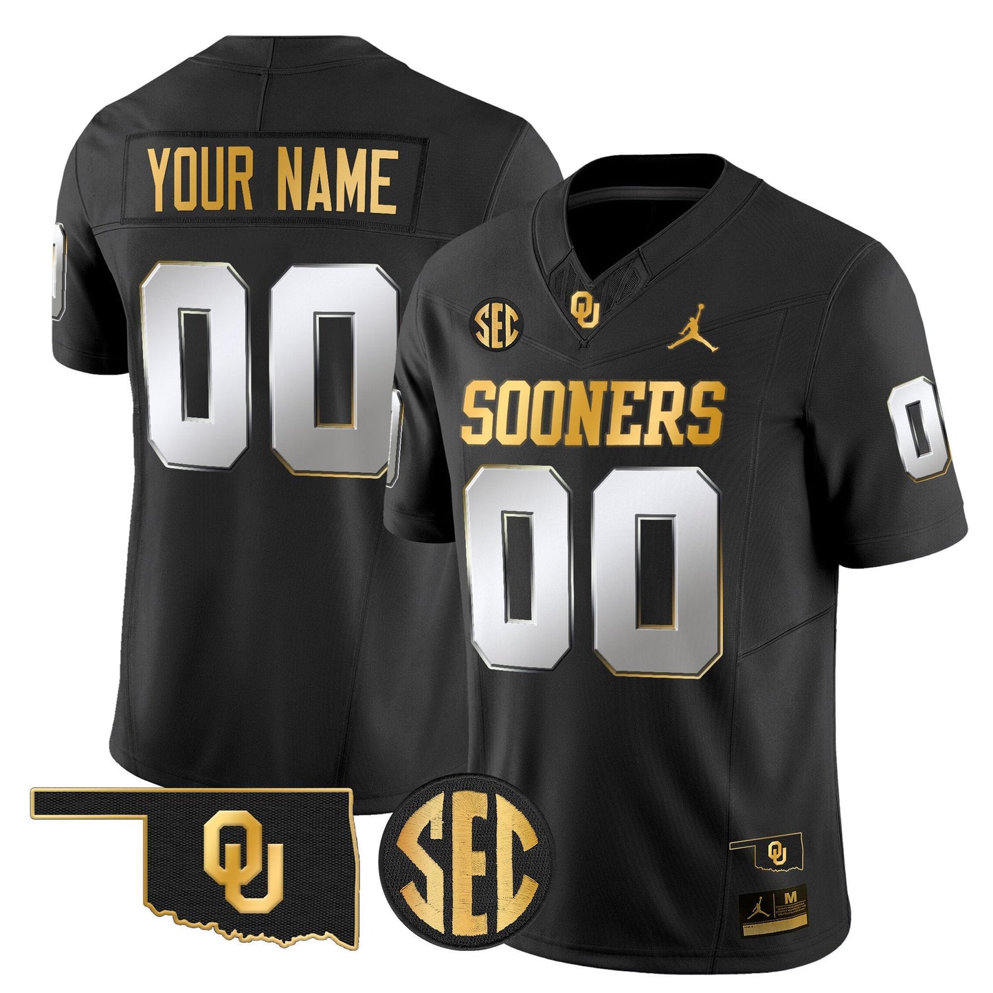 Oklahoma Sooners 2025 Gold Vapor Limited Custom Jersey - All Stitched