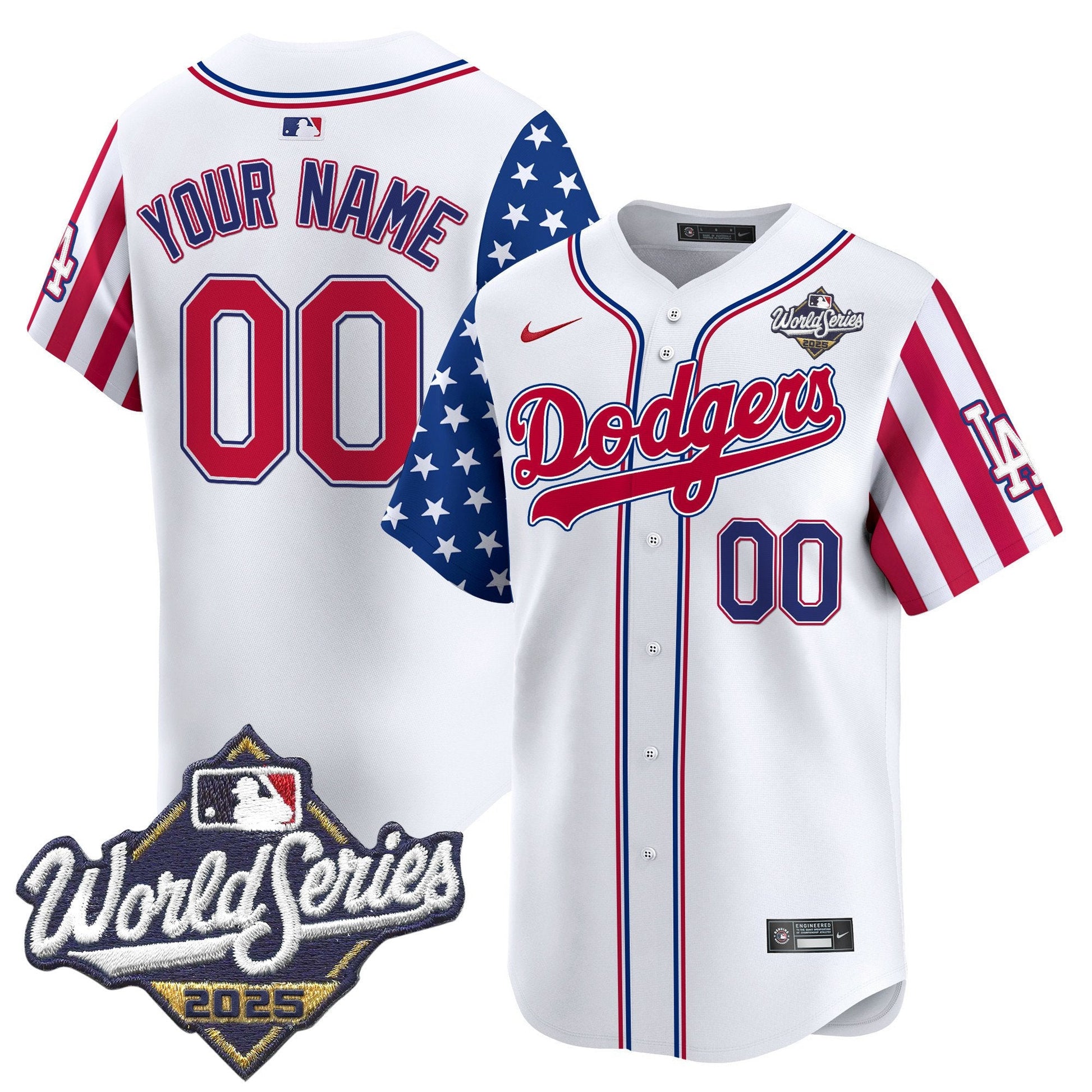 Dodgers 2025 World Series Vapor Premier Limited Custom Jersey - American Style - All Stitched
