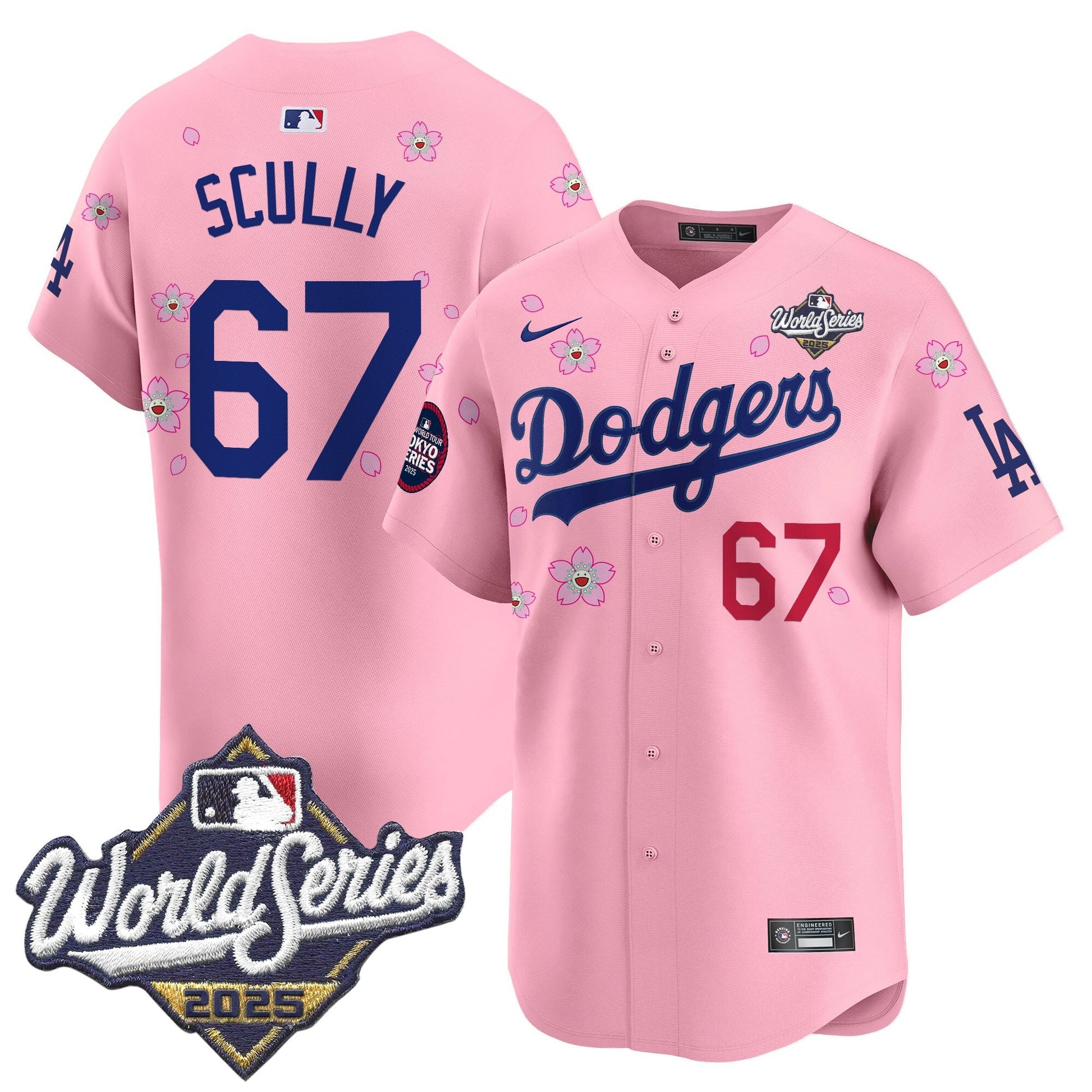 Men's Dodgers 2025 World Series x Tokyo Series Vapor Premier Limited Jersey V2 - All Stitched