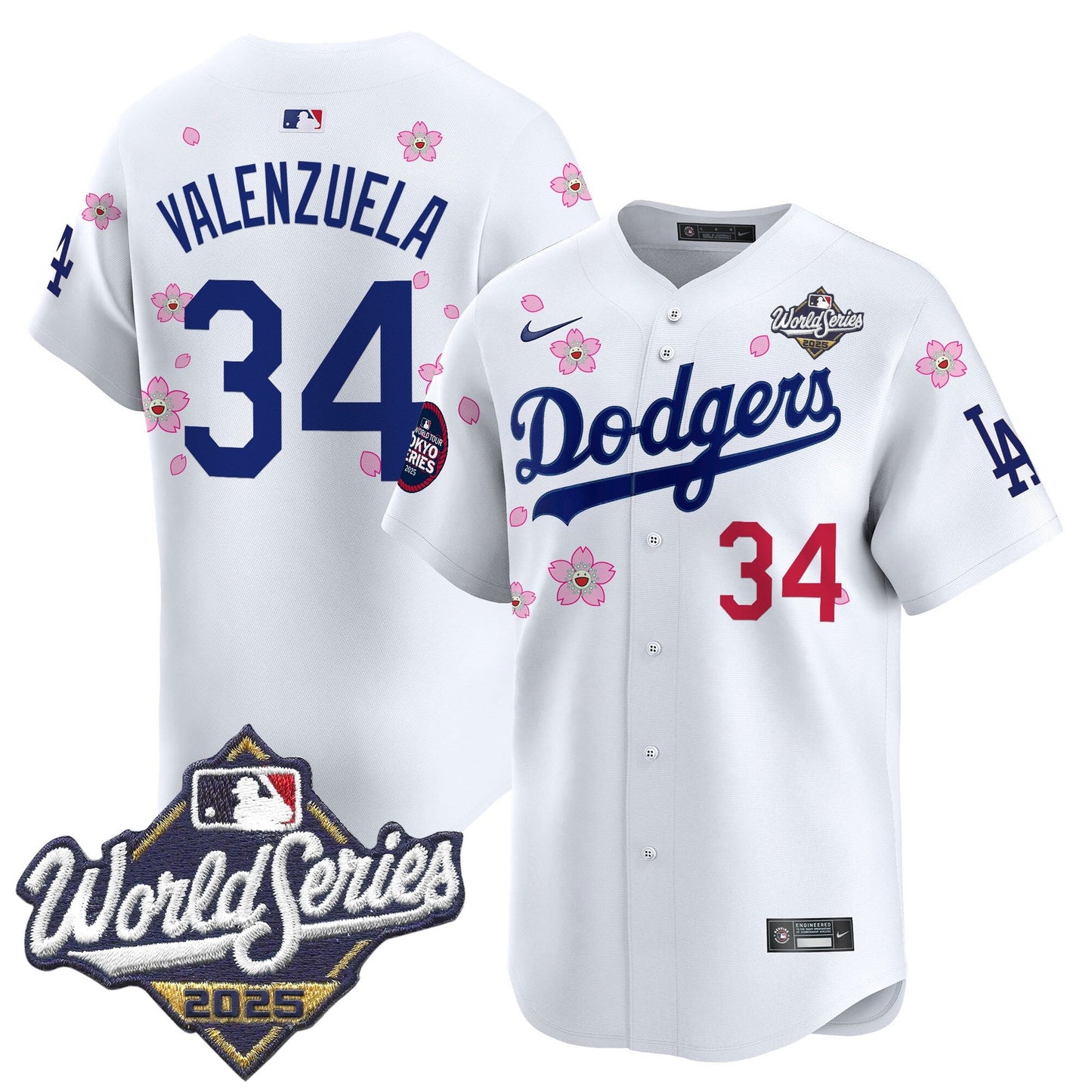 Men's Dodgers 2025 World Series x Tokyo Series Vapor Premier Limited Jersey V2 - All Stitched