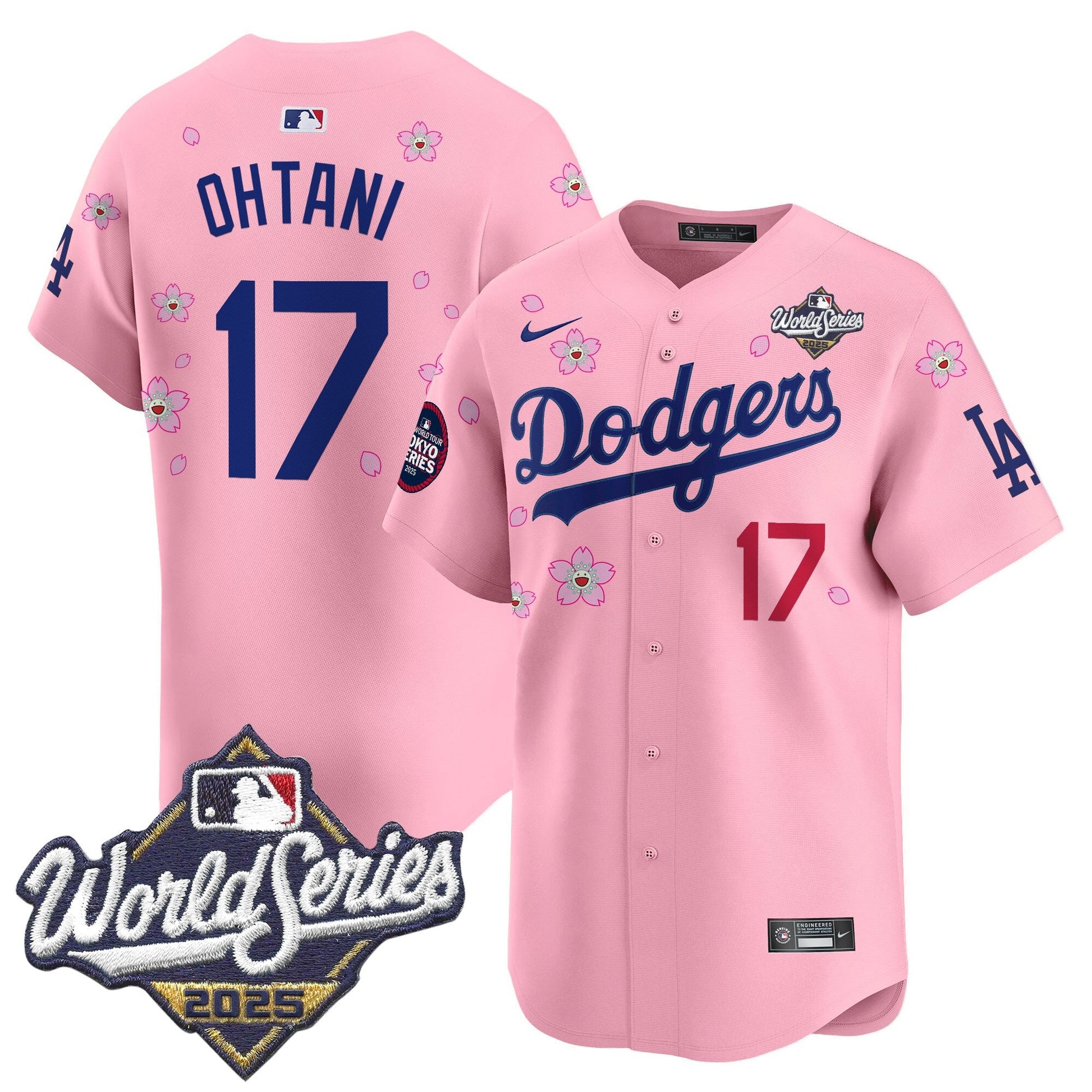 Men's Dodgers 2025 World Series x Tokyo Series Vapor Premier Limited Jersey V2 - All Stitched