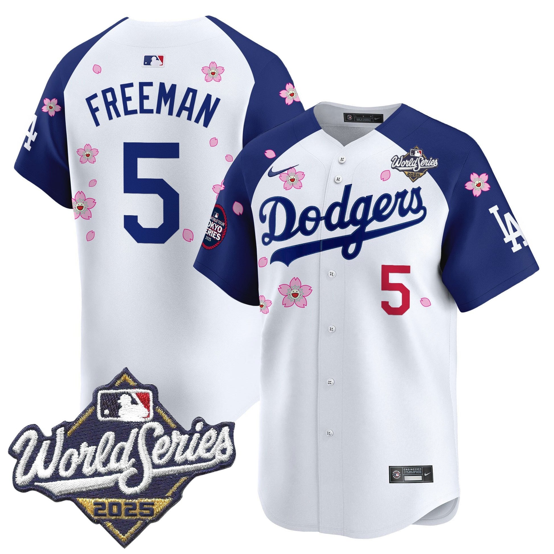 Men's Dodgers 2025 World Series x Tokyo Series Vapor Premier Limited Jersey V2 - All Stitched