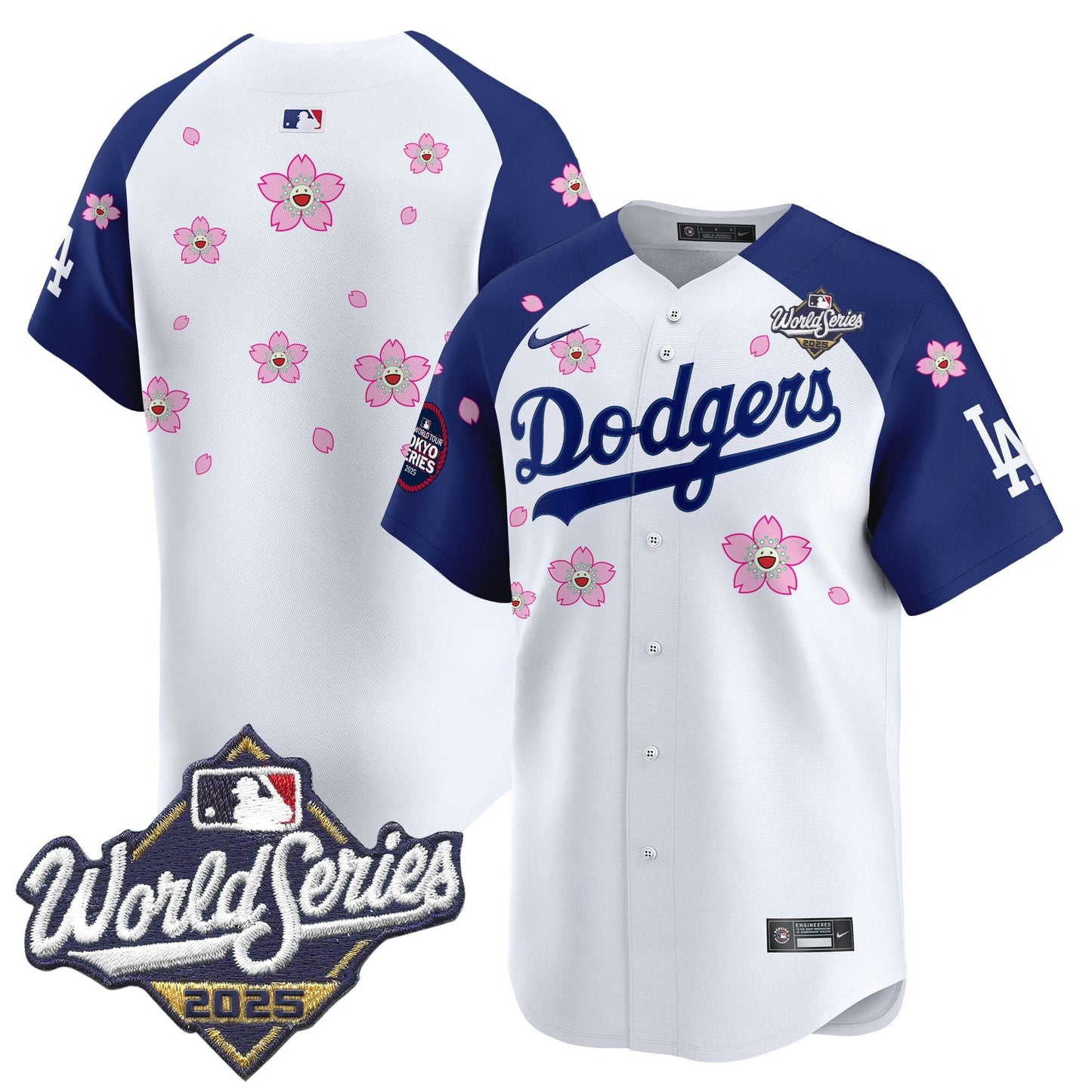 Men's Dodgers 2025 World Series x Tokyo Series Vapor Premier Limited Jersey V2 - All Stitched