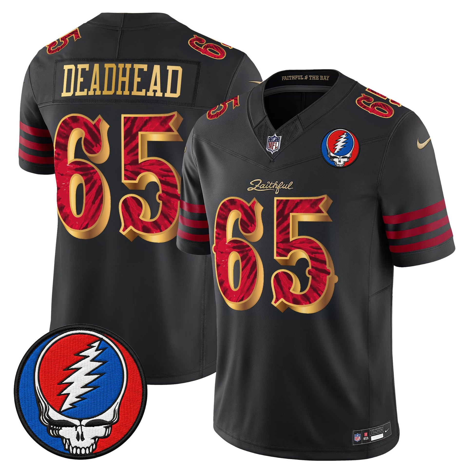 Men's San Francisco 49ers x Grateful Dead Rivalries Vapor Limited Jersey - Rivalries Edition - All Stitched