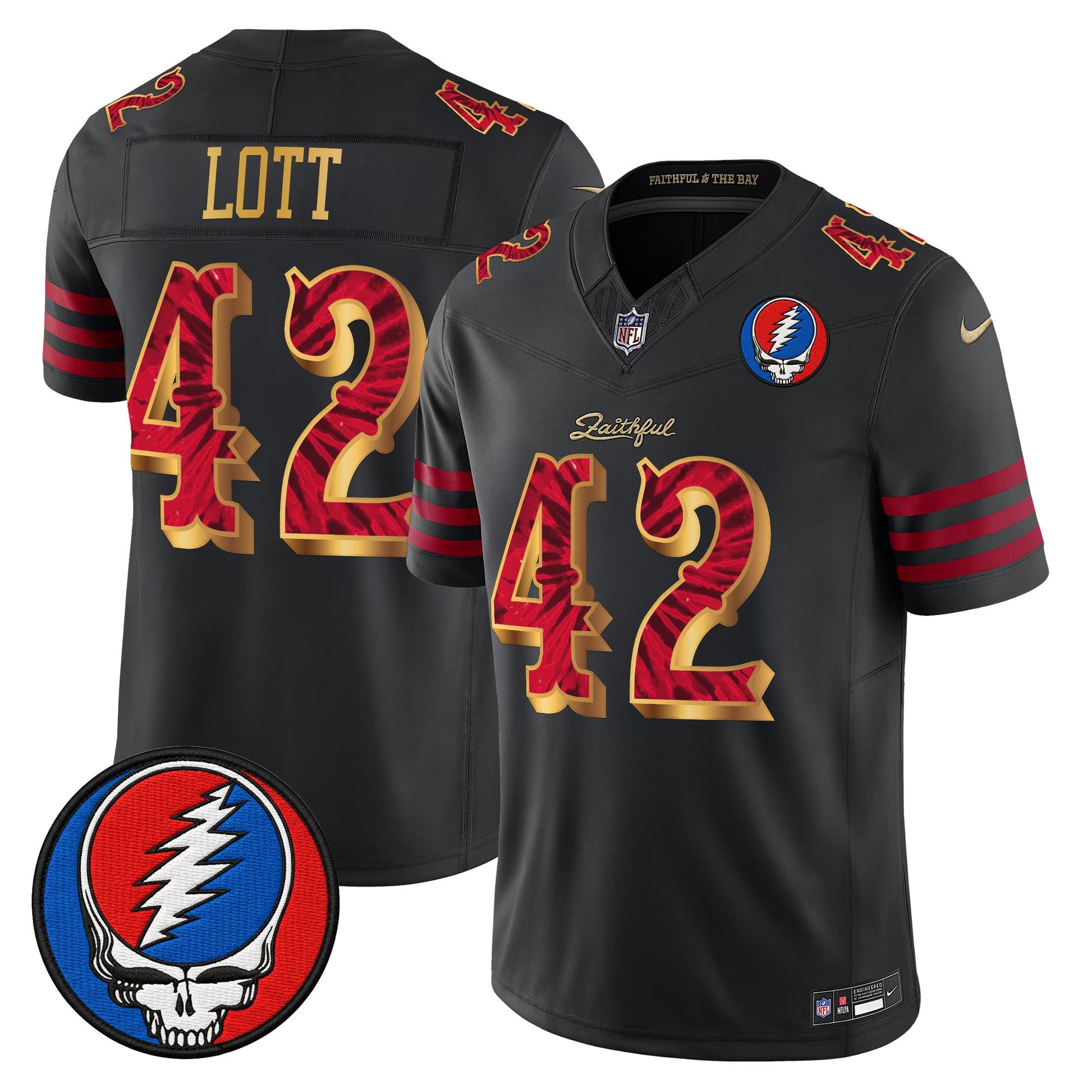Men's San Francisco 49ers x Grateful Dead Rivalries Vapor Limited Jersey - Rivalries Edition - All Stitched