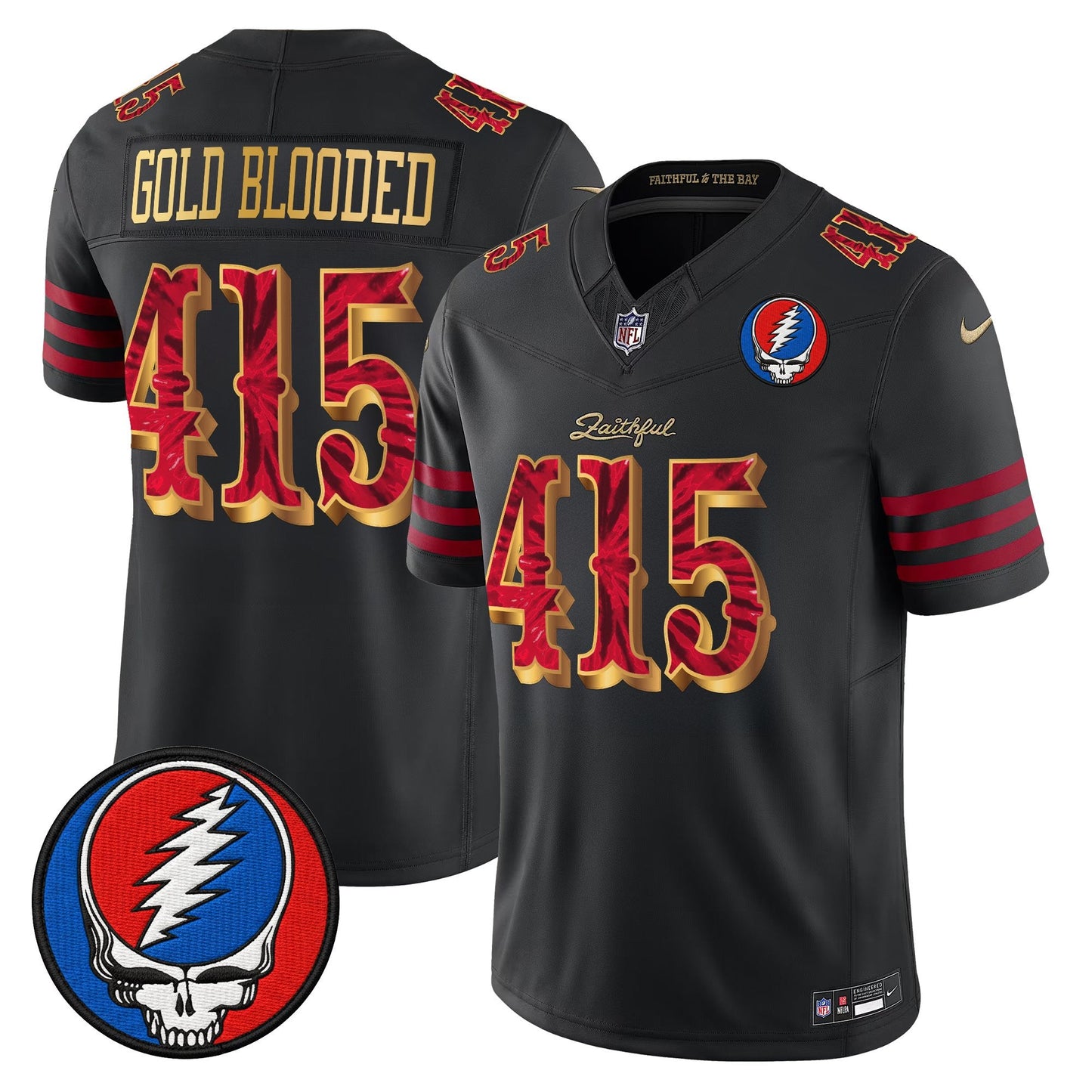 Men's San Francisco 49ers x Grateful Dead Rivalries Vapor Limited Jersey - Rivalries Edition - All Stitched