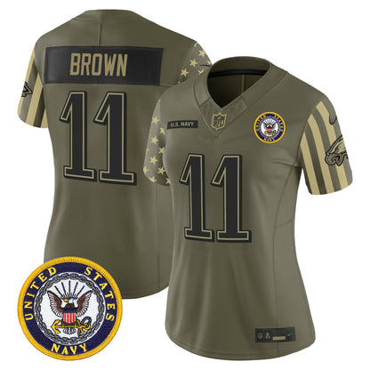 Women's Philadelphia Eagles x U.S. Military Veteran Vapor Limited Jersey - All Stitched