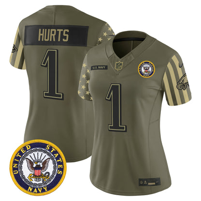 Women's Philadelphia Eagles x U.S. Military Veteran Vapor Limited Jersey - All Stitched