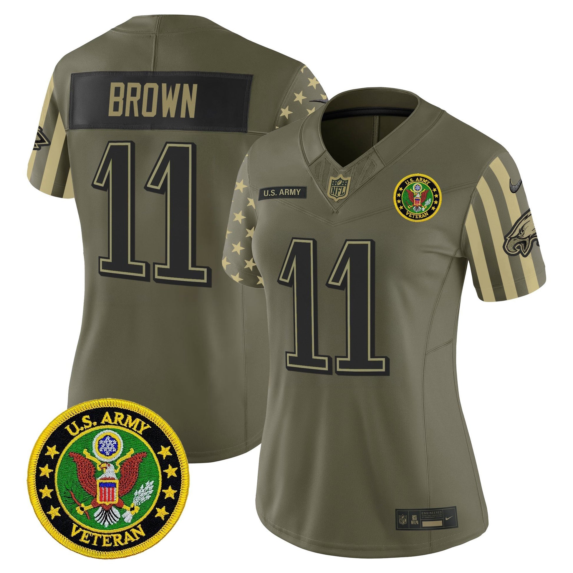 Women's Philadelphia Eagles x U.S. Military Veteran Vapor Limited Jersey - All Stitched