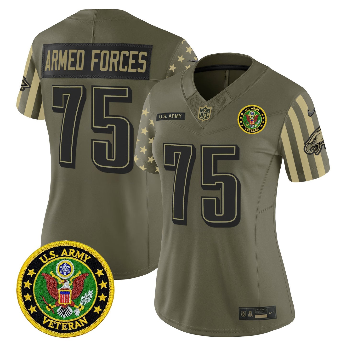 Women's Philadelphia Eagles x U.S. Military Veteran Vapor Limited Jersey - All Stitched