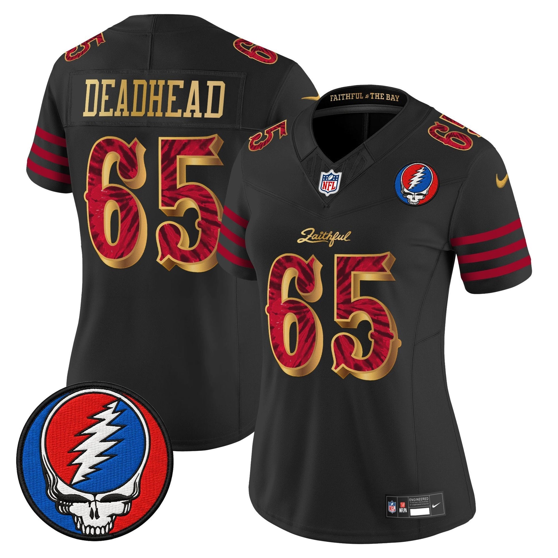 Women's San Francisco 49ers x Grateful Dead Rivalries Vapor Limited Jersey - Rivalries Edition - All Stitched