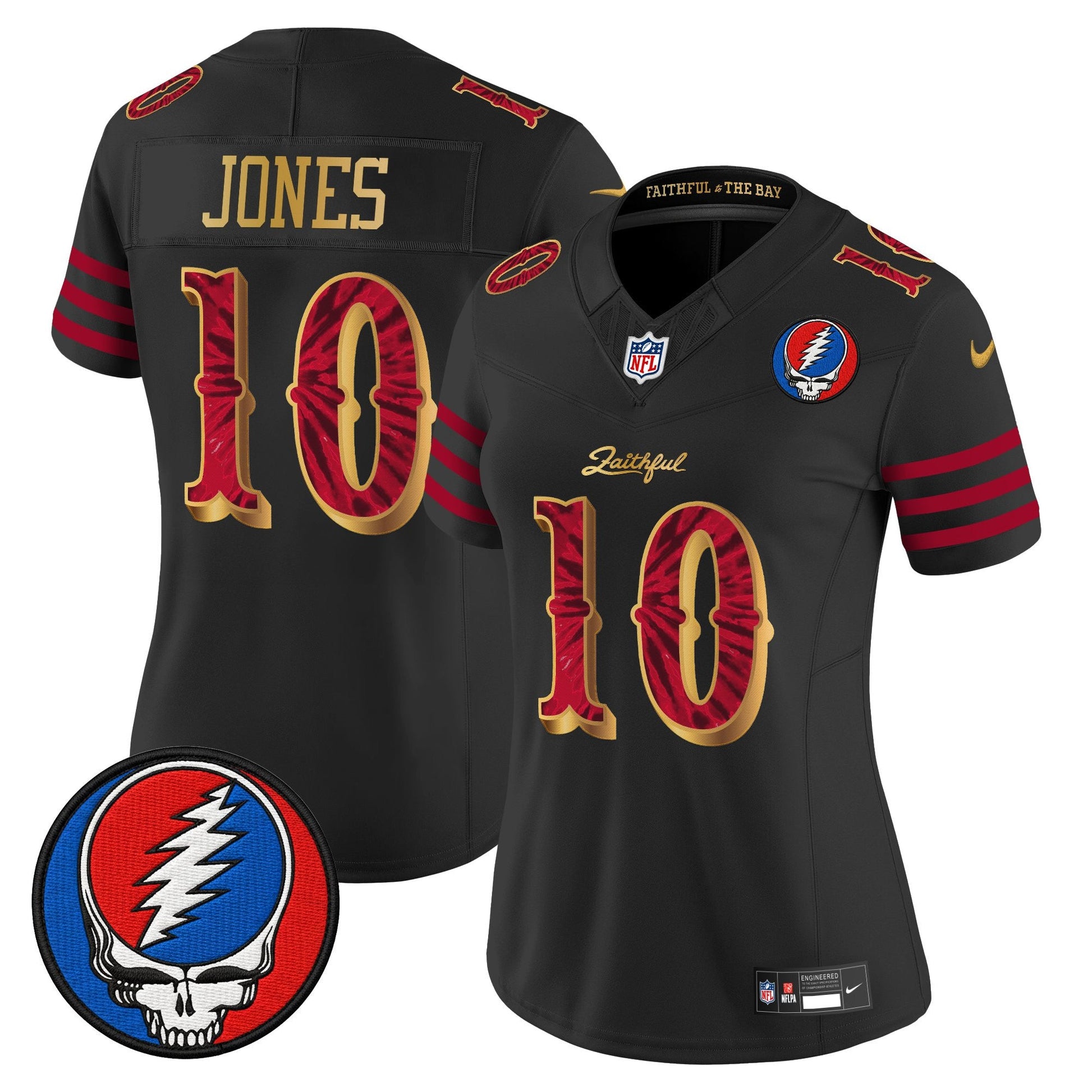 Women's San Francisco 49ers x Grateful Dead Rivalries Vapor Limited Jersey - Rivalries Edition - All Stitched