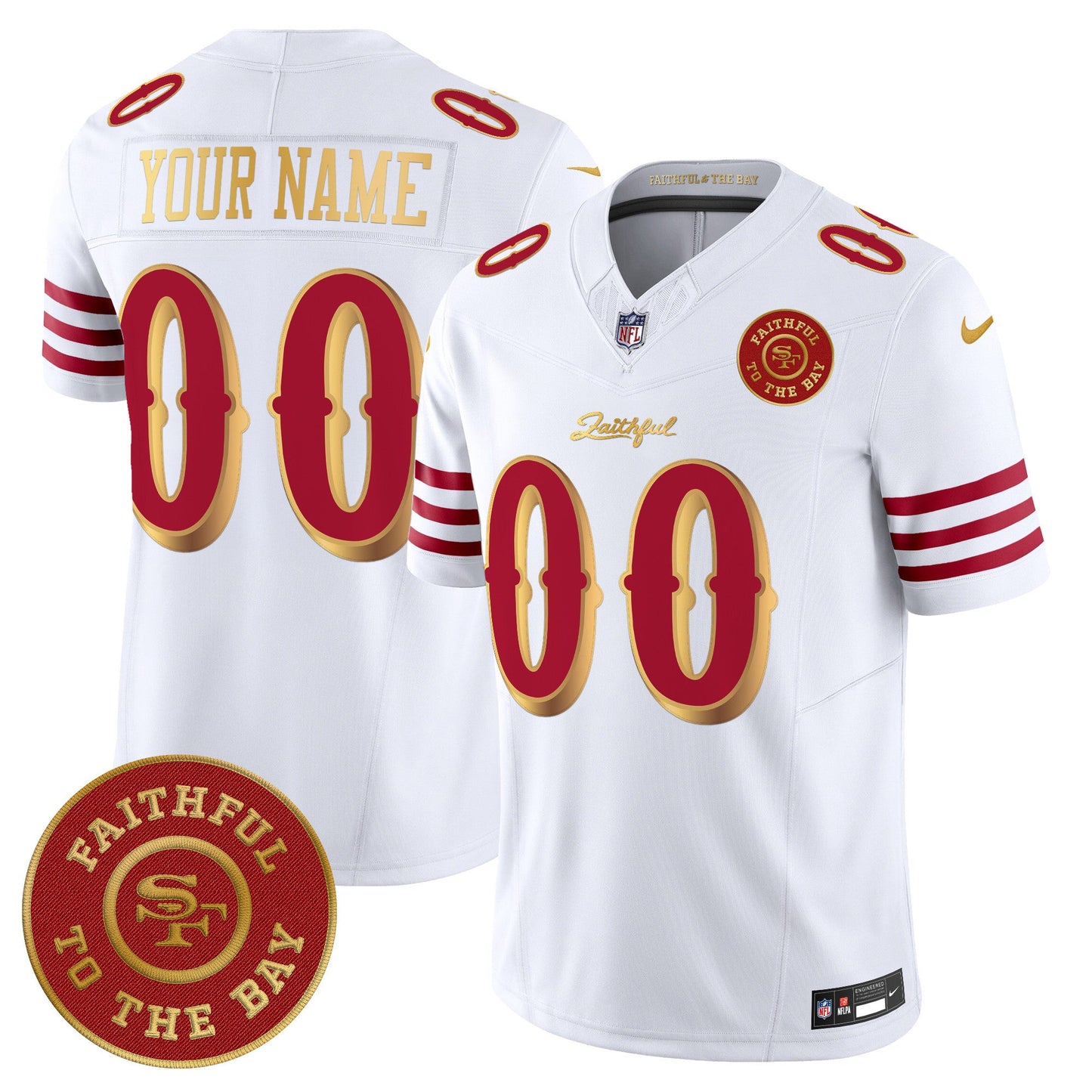 49ers “Rivalries” Vapor Limited Custom Jersey - Faithful To The Bay Patch - All Stitched
