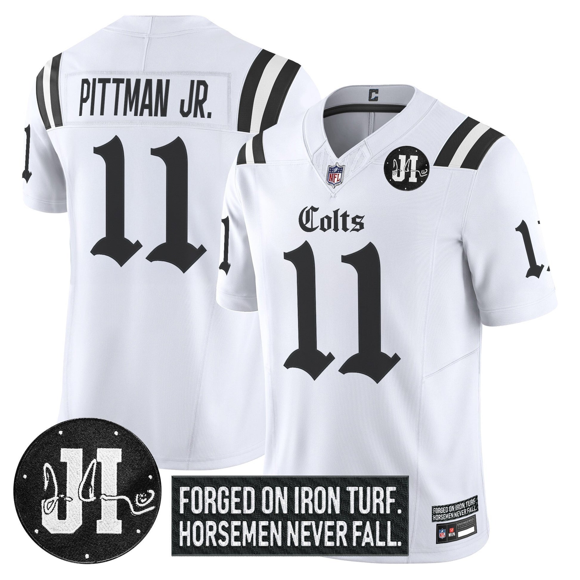 Men's Indianapolis Colts 2025 'Gothic Iron Hoof Edition' Vapor Limited Jersey - Jim Irsay Patch - All Stitched
