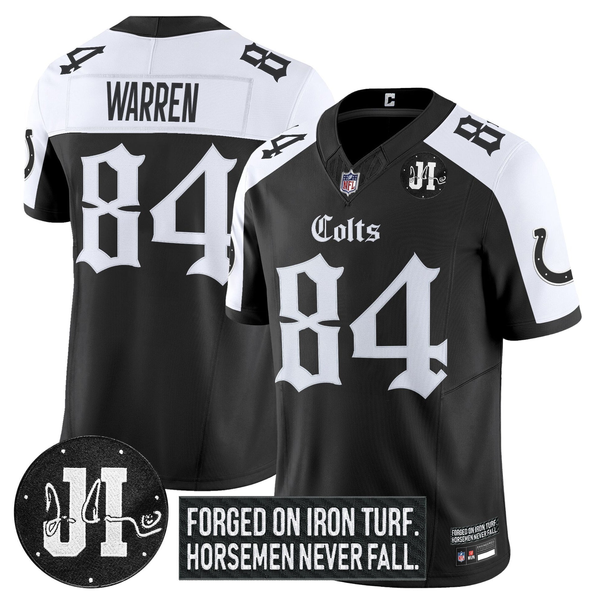 Men's Indianapolis Colts 2025 'Gothic Iron Hoof Edition' Vapor Limited Jersey - Jim Irsay Patch - All Stitched