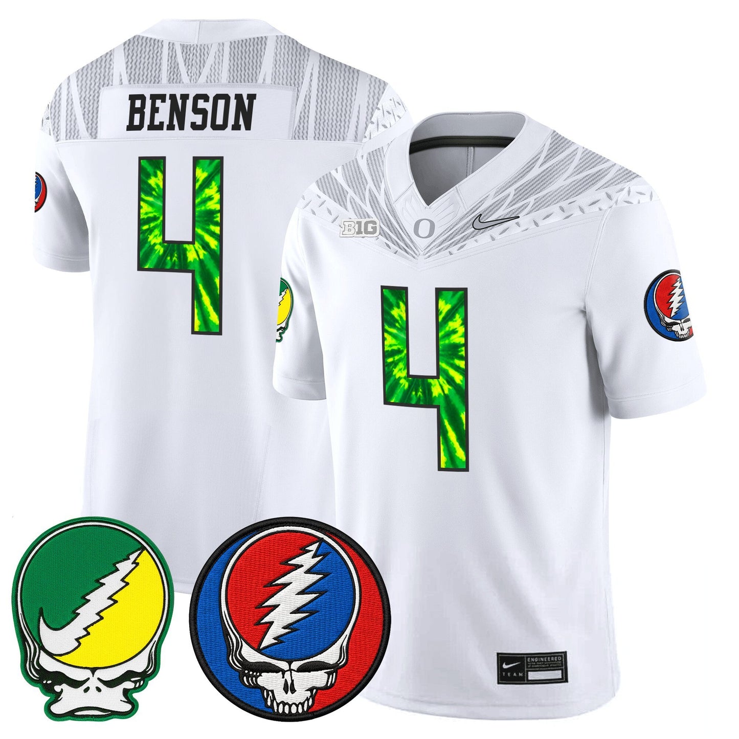 Men's Oregon Ducks 2025 'Grateful Ducks x Grateful Dead' Vapor Limited Jersey - All Stitched