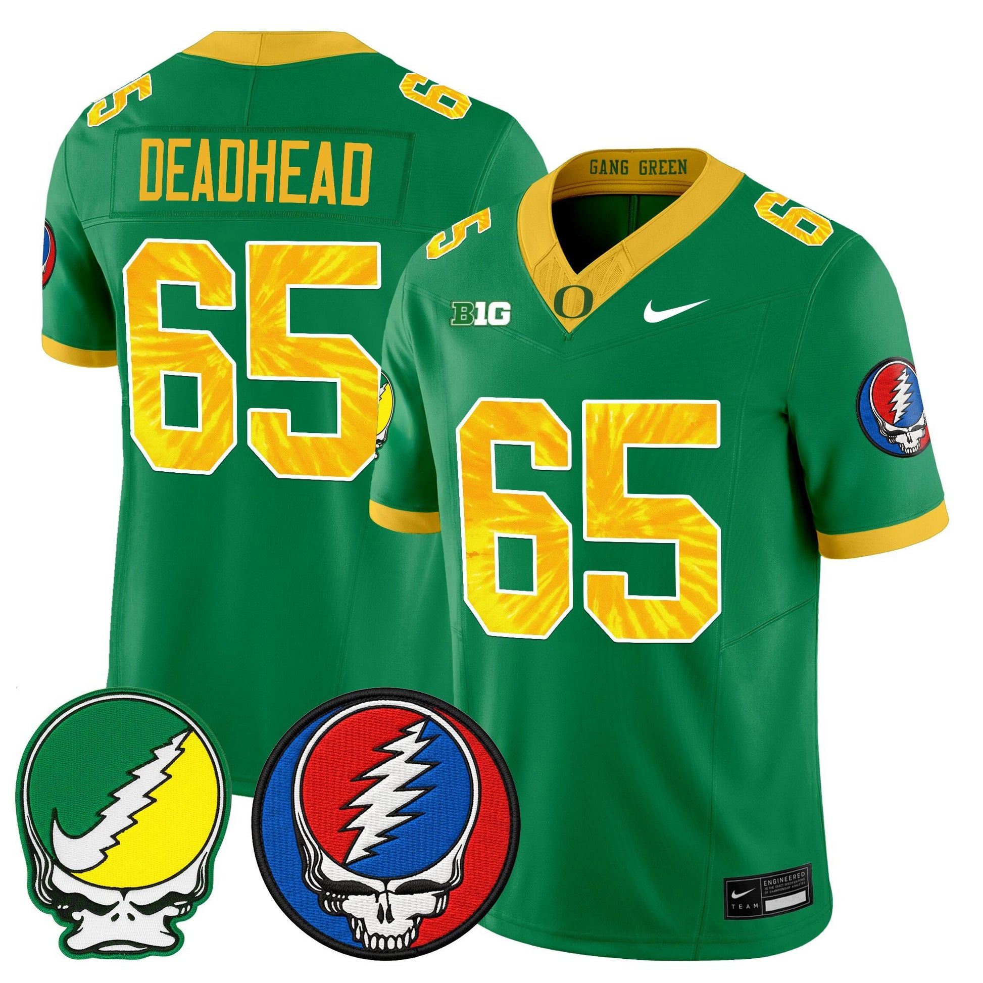 Men's Oregon Ducks 2025 'Grateful Ducks x Grateful Dead' Vapor Limited Jersey - All Stitched