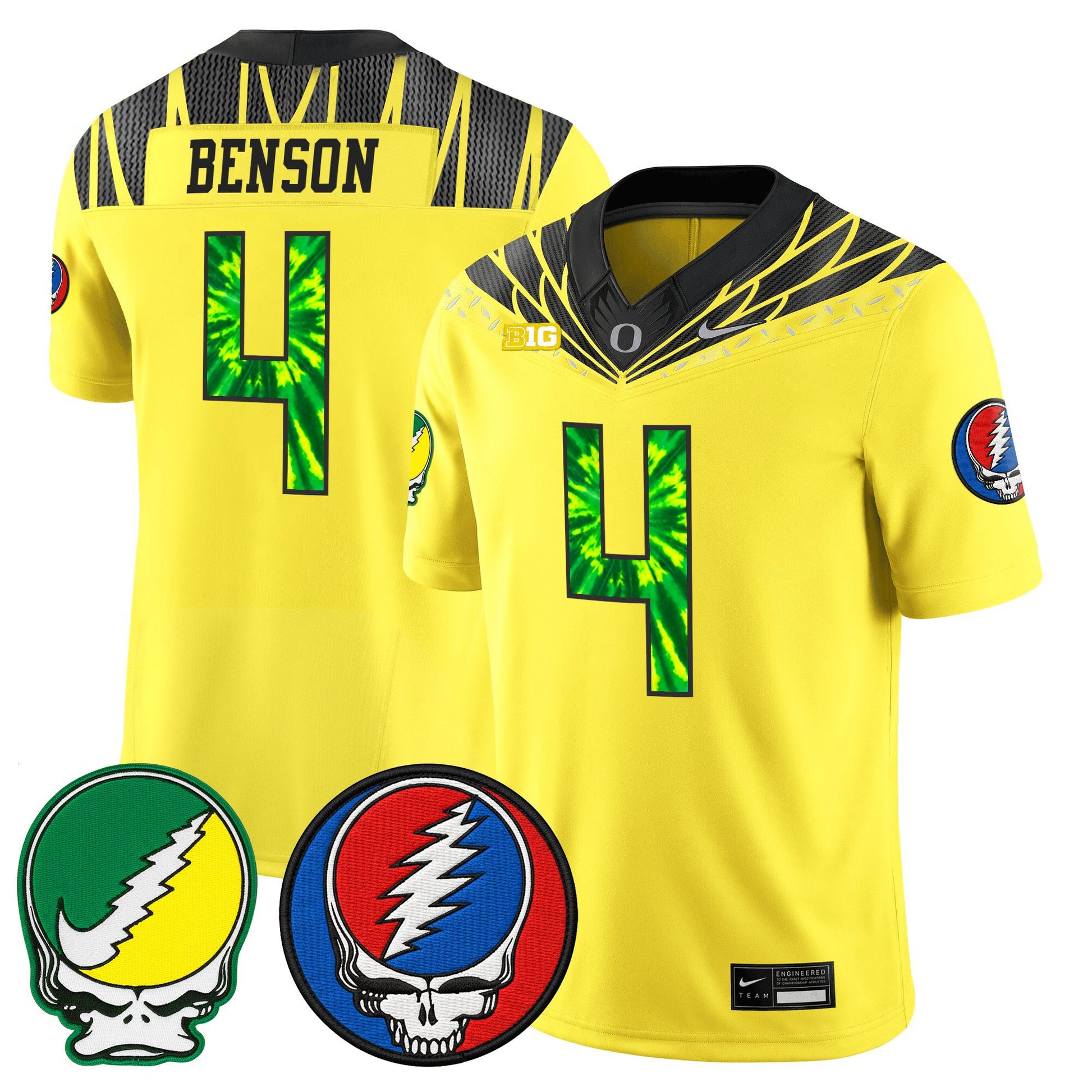 Men's Oregon Ducks 2025 'Grateful Ducks x Grateful Dead' Vapor Limited Jersey - All Stitched