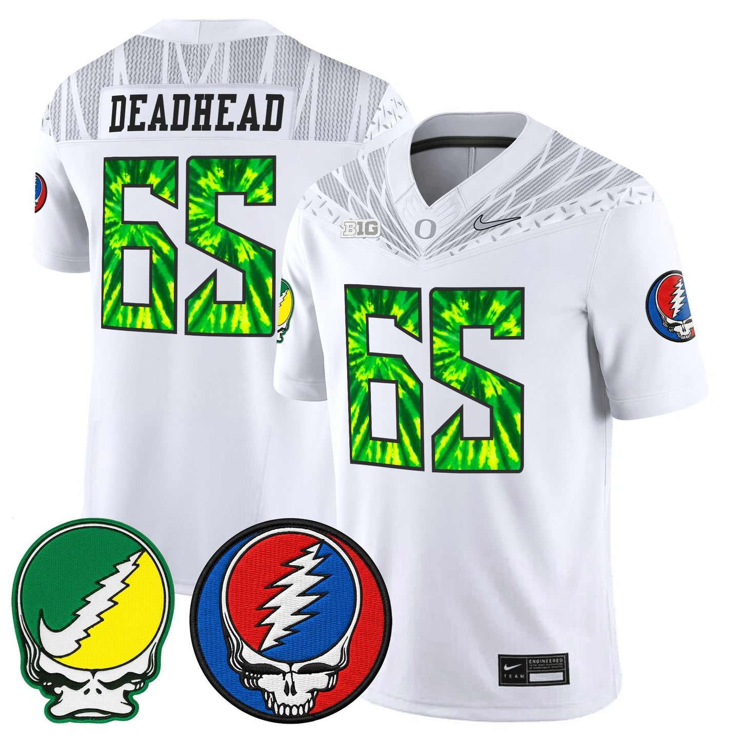 Men's Oregon Ducks 2025 'Grateful Ducks x Grateful Dead' Vapor Limited Jersey - All Stitched