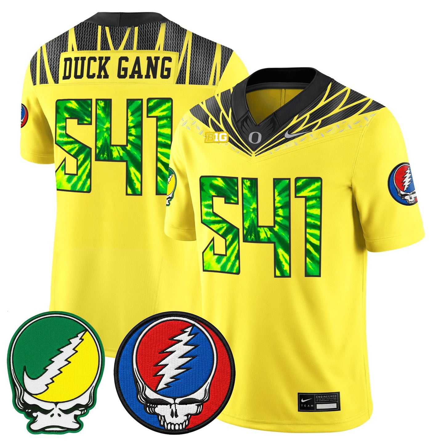 Men's Oregon Ducks 2025 'Grateful Ducks x Grateful Dead' Vapor Limited Jersey - All Stitched