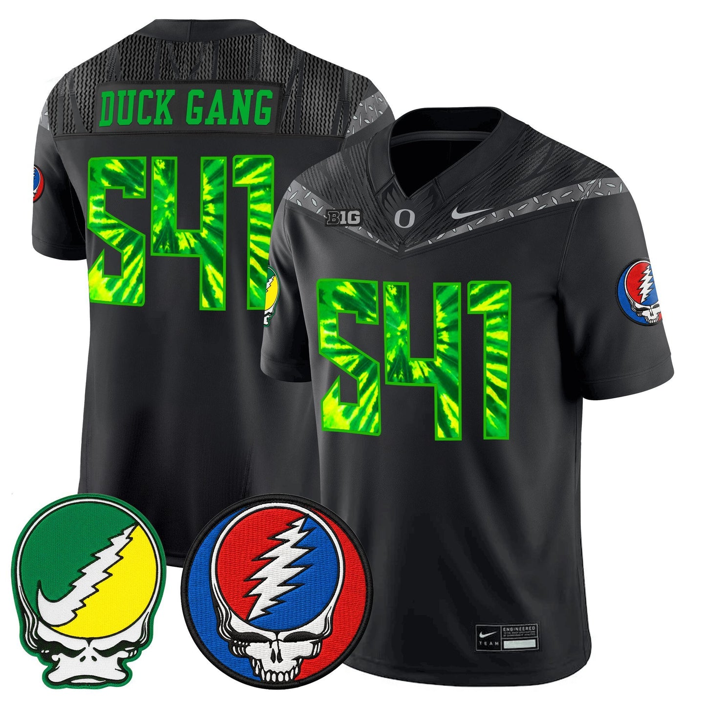 Men's Oregon Ducks 2025 'Grateful Ducks x Grateful Dead' Vapor Limited Jersey - All Stitched