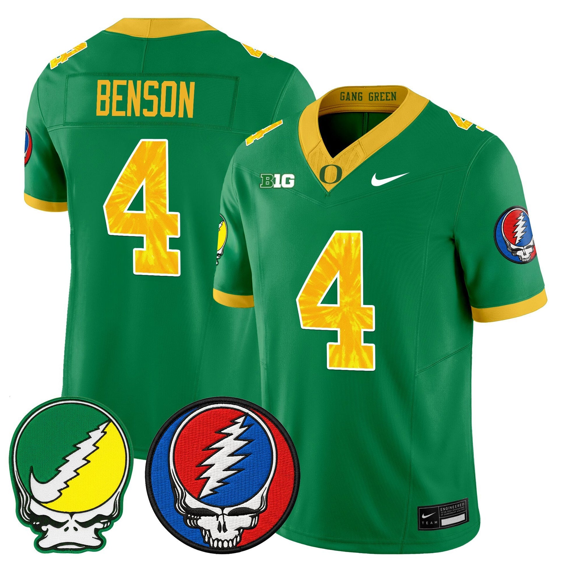 Men's Oregon Ducks 2025 'Grateful Ducks x Grateful Dead' Vapor Limited Jersey - All Stitched