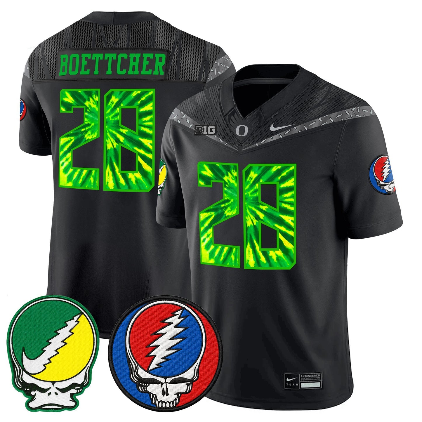 Men's Oregon Ducks 2025 'Grateful Ducks x Grateful Dead' Vapor Limited Jersey - All Stitched