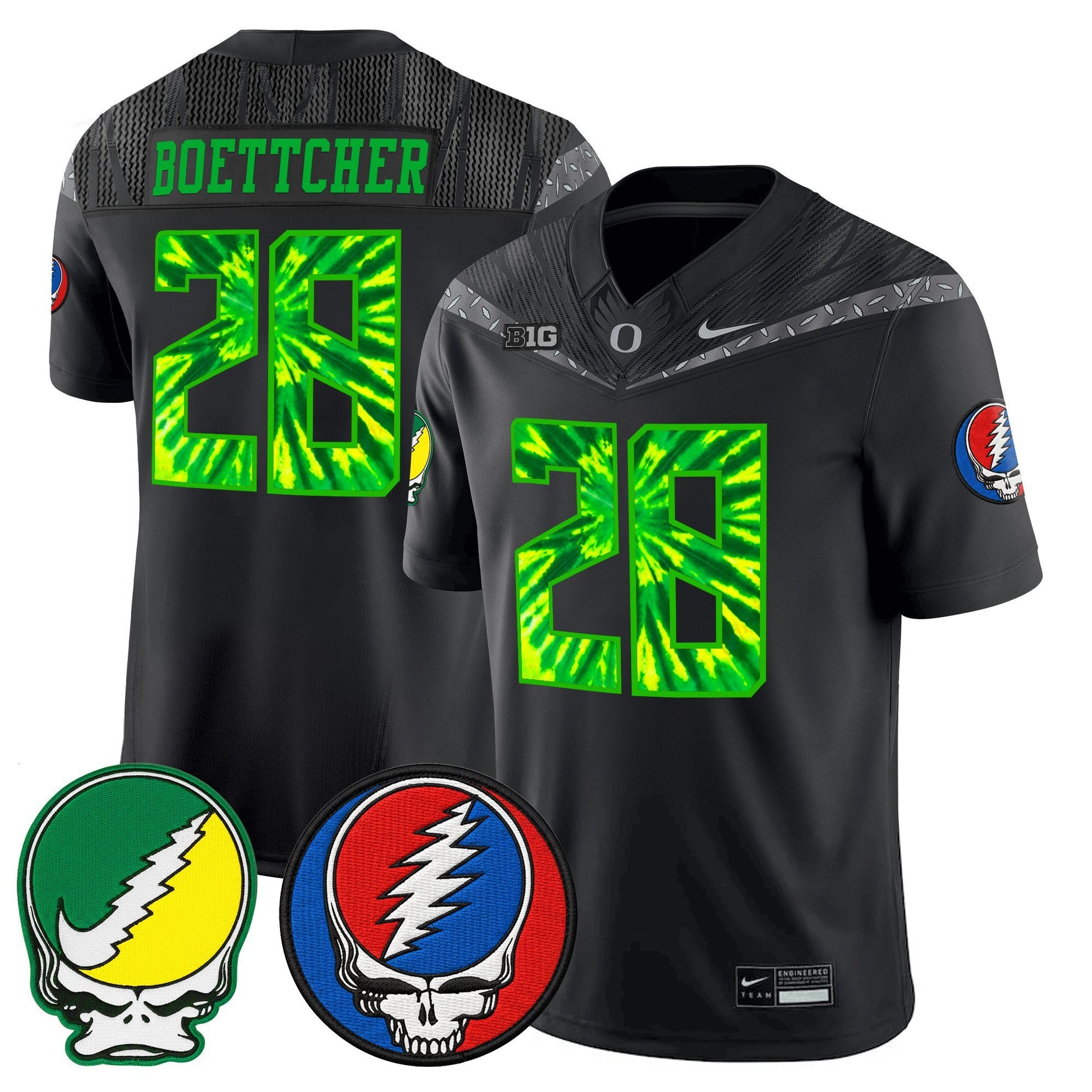 Men's Oregon Ducks 2025 'Grateful Ducks x Grateful Dead' Vapor Limited Jersey - All Stitched
