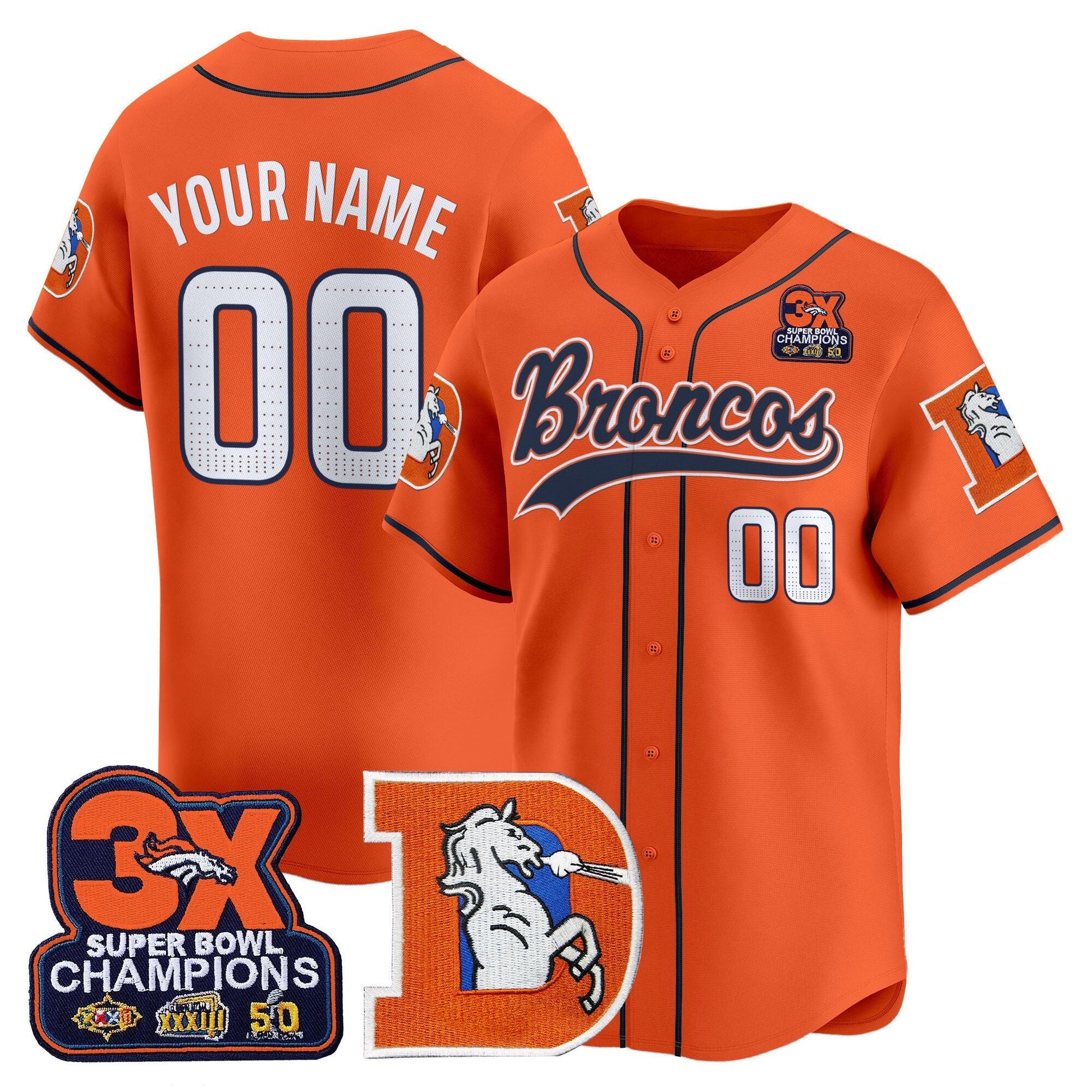 Denver Broncos Throwback Vapor Baseball Custom Jersey - All Stitched