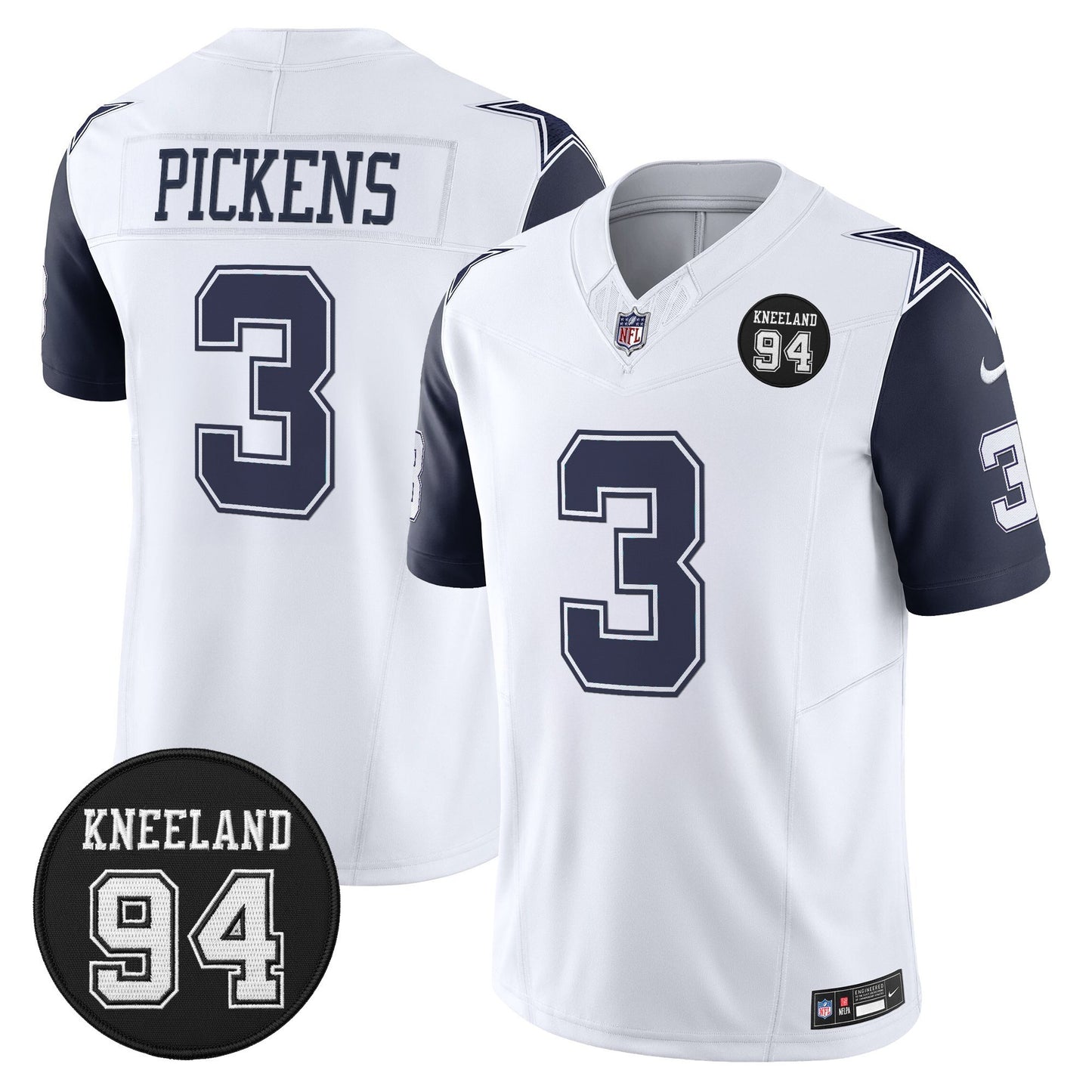 Men's Dallas Cowboys #94 Marshawn Kneeland Memorial Patch Vapor Limited Jersey - All Stitched