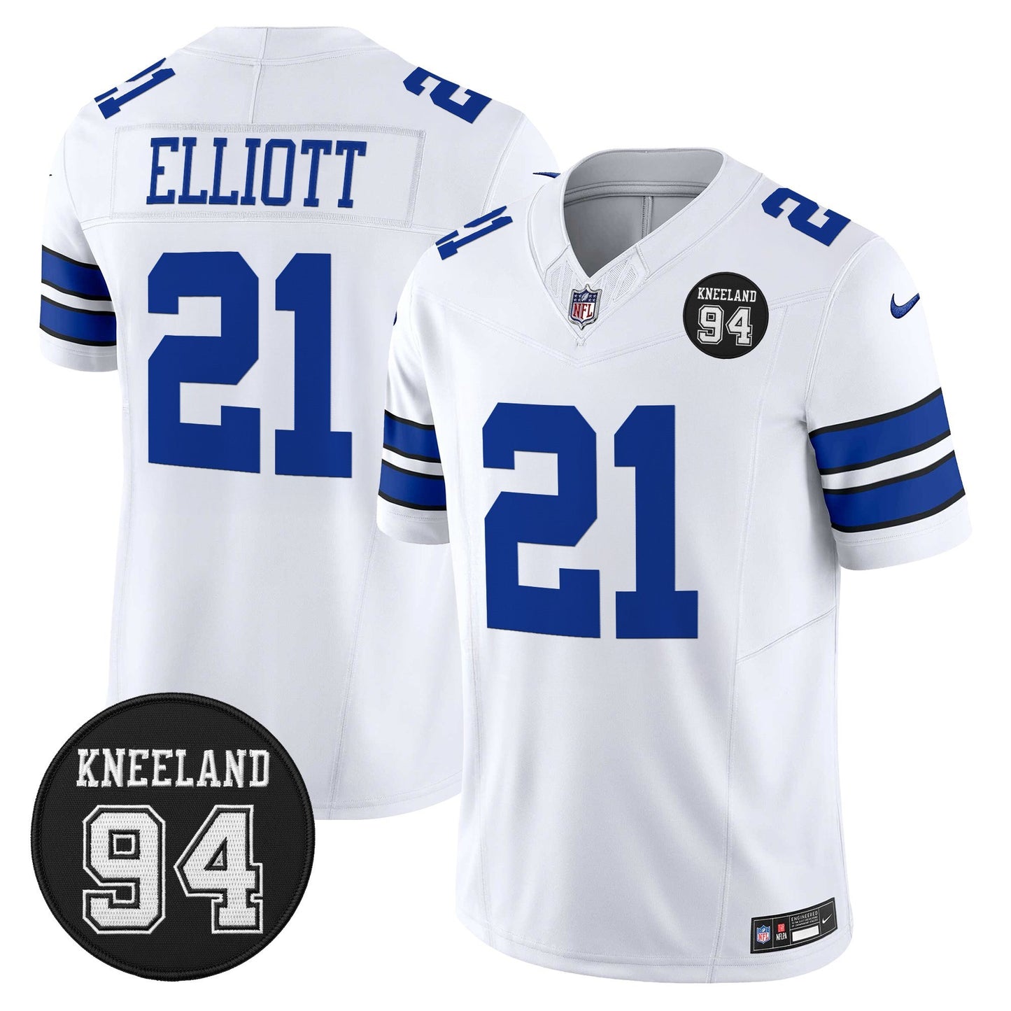 Men's Dallas Cowboys #94 Marshawn Kneeland Memorial Patch Vapor Limited Jersey - All Stitched