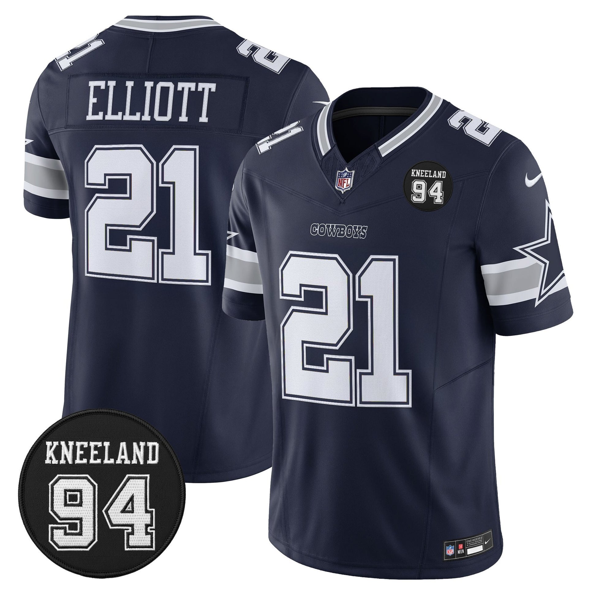 Men's Dallas Cowboys #94 Marshawn Kneeland Memorial Patch Vapor Limited Jersey - All Stitched