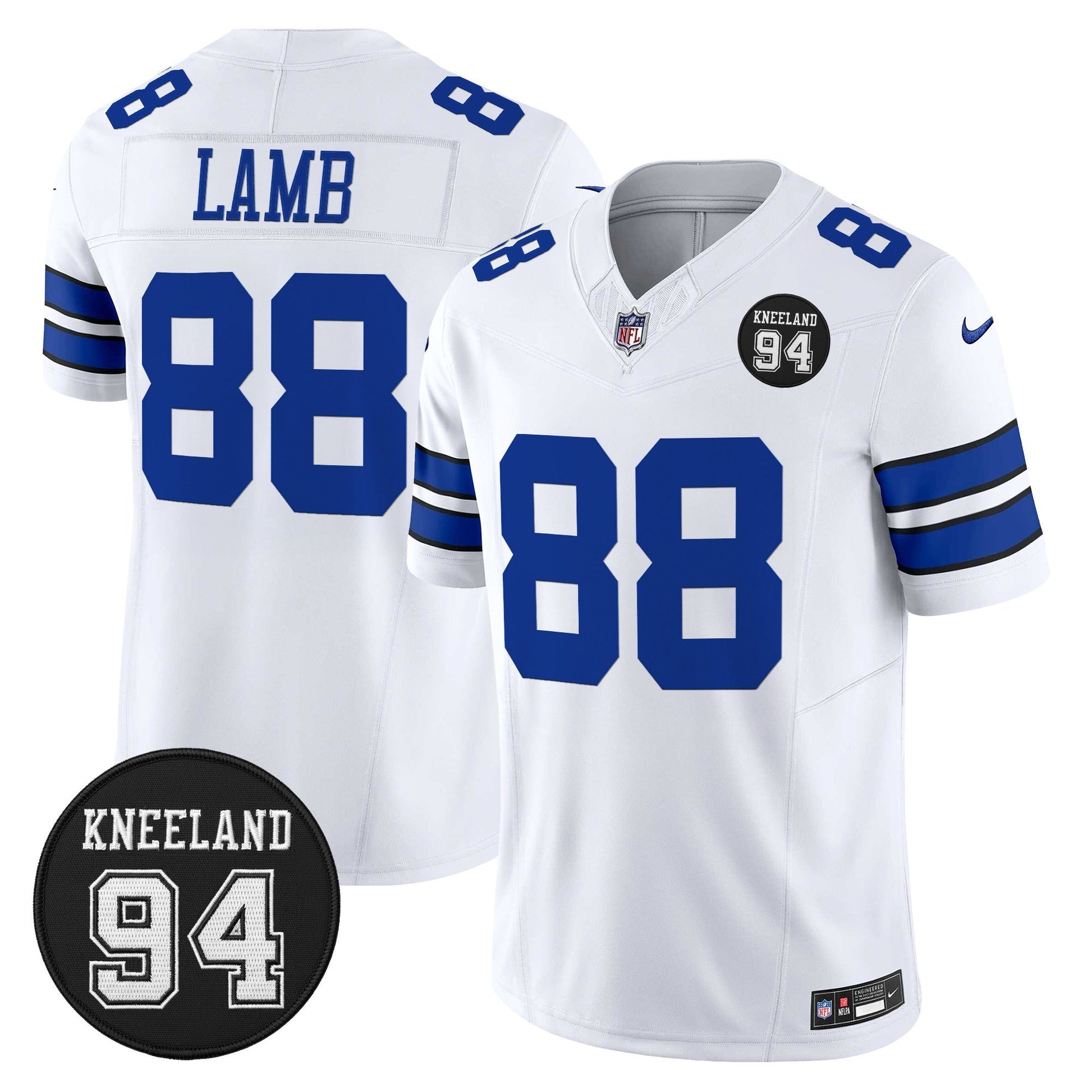 Men's Dallas Cowboys #94 Marshawn Kneeland Memorial Patch Vapor Limited Jersey - All Stitched