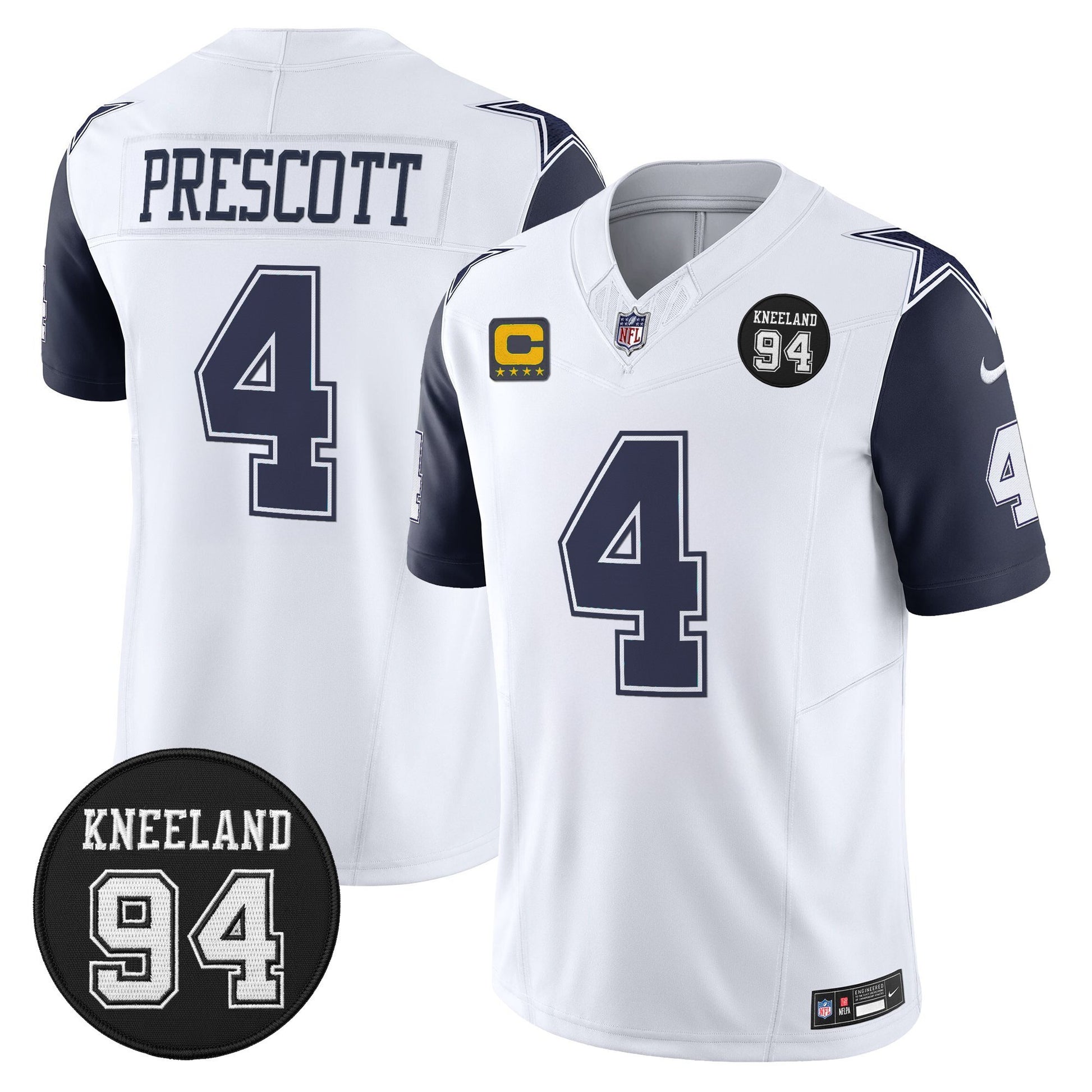Men's Dallas Cowboys #94 Marshawn Kneeland Memorial Patch Vapor Limited Jersey - All Stitched