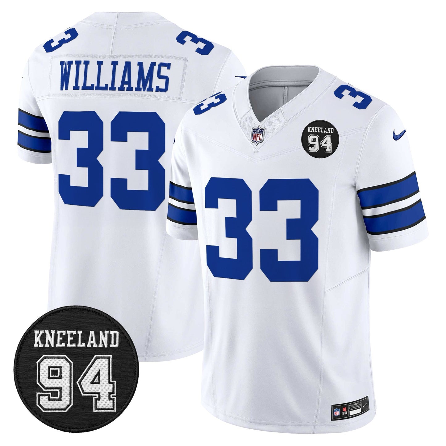 Men's Dallas Cowboys #94 Marshawn Kneeland Memorial Patch Vapor Limited Jersey - All Stitched