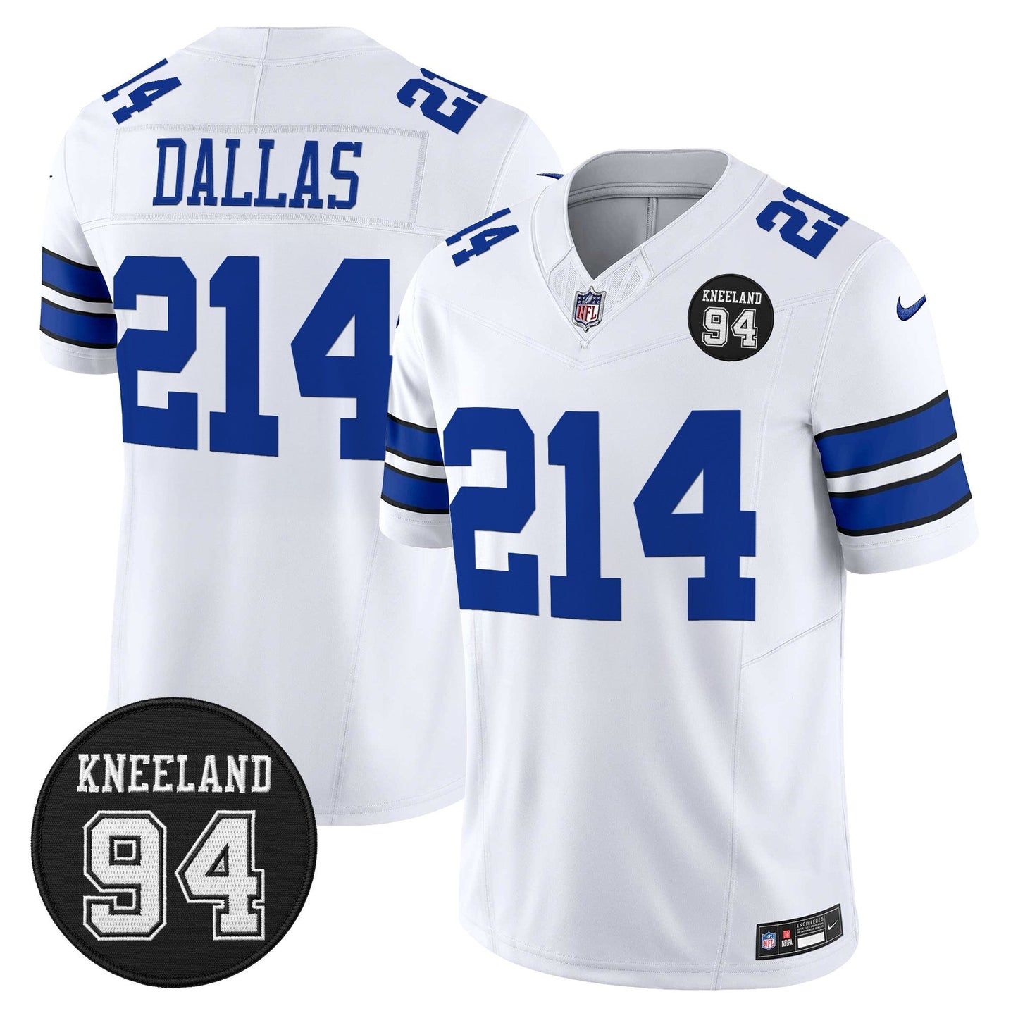 Men's Dallas Cowboys #94 Marshawn Kneeland Memorial Patch Vapor Limited Jersey - All Stitched