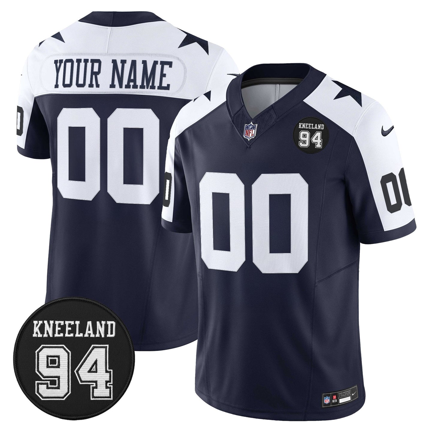 Dallas Cowboys #94 Marshawn Kneeland Memorial Patch Vapor Limited Custom Jersey - All Stitched