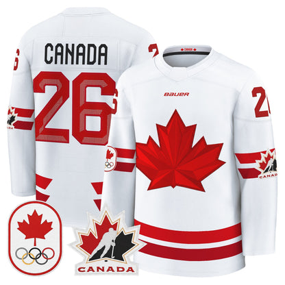 Men's 2026 Canada Olympic Premium Hockey Jersey - All Stitched
